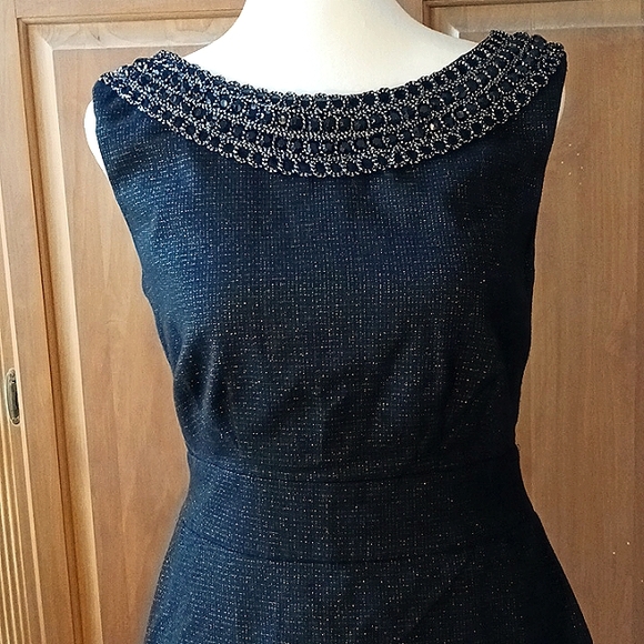 🍷 Connected Apparel Jeweled Black & Silver Cocktail Dress Size 6 - Picture 2 of 10